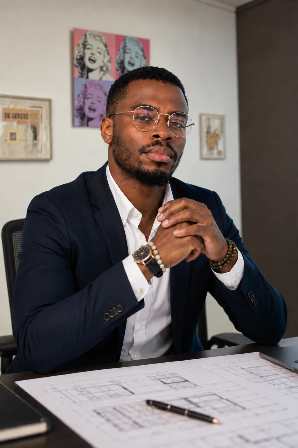 Mawuenyegan K. Kokossou dans son environnement de travail